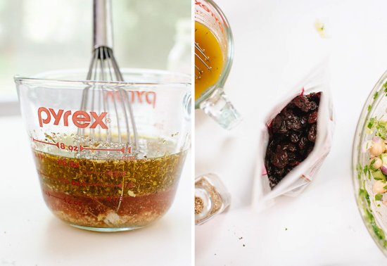 Greek salad dressing and dried cherries