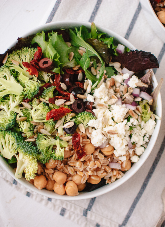 Greek salad with broccoli and sun-dried tomatoes recipe - cookieandkate.com