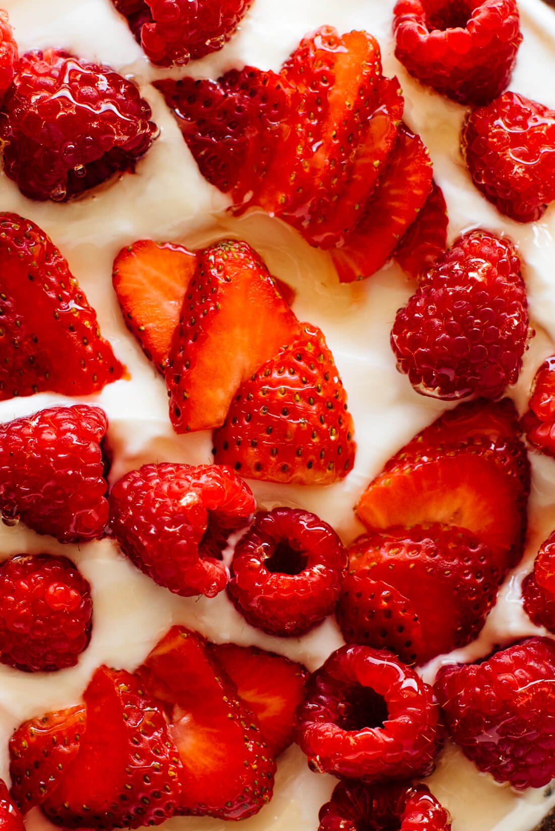 greek yogurt tart close-up