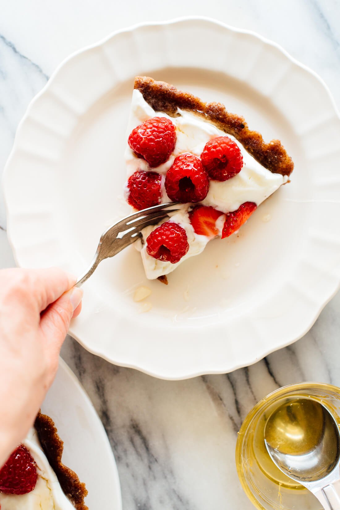 healthy greek yogurt tart slice