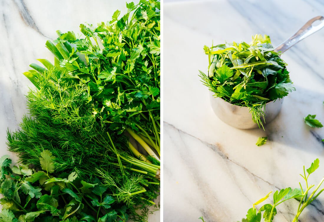 herbs for green goddess dressing