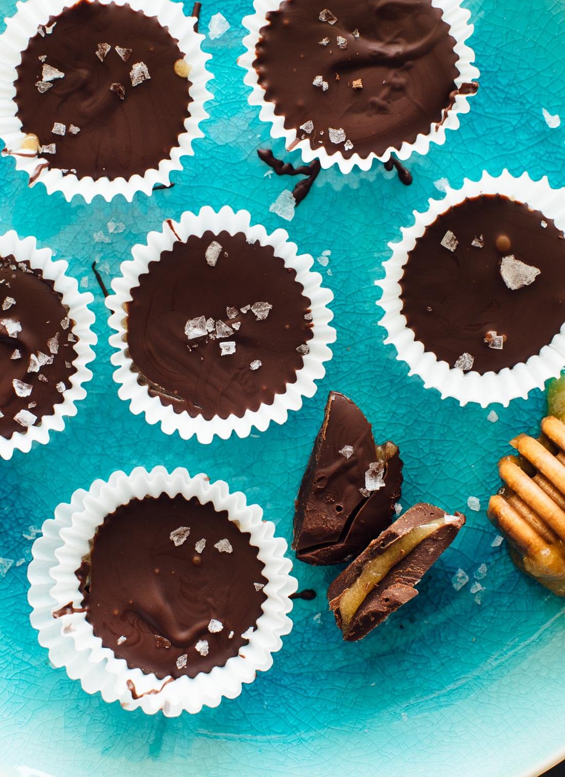 These honey-sweetened chocolate peppermint cups are the perfect homemade candy!