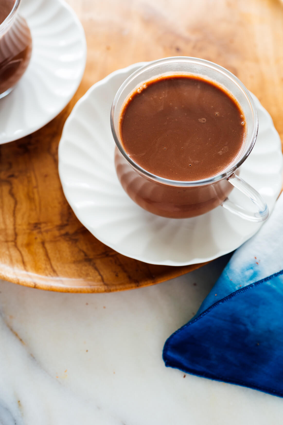 steaming mugs of hot chocolate