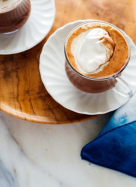 hot chocolate with whipped cream on top