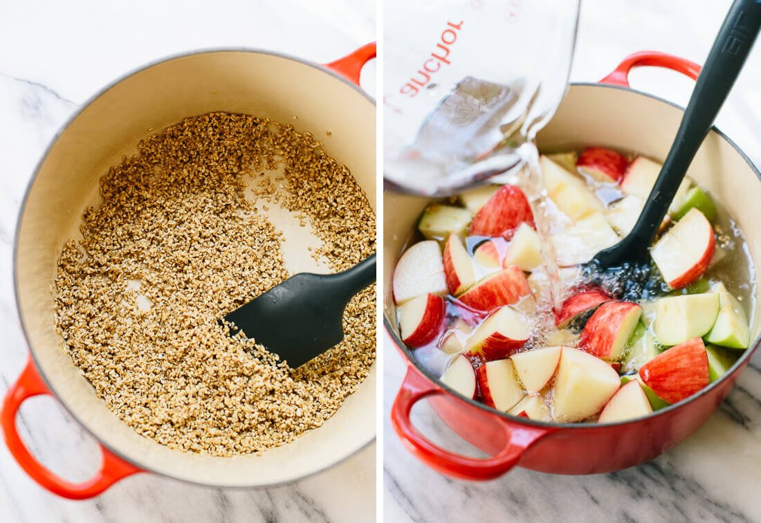 how to make apple steel-cut oats