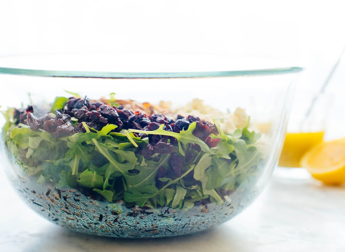 how to make arugula wild rice salad