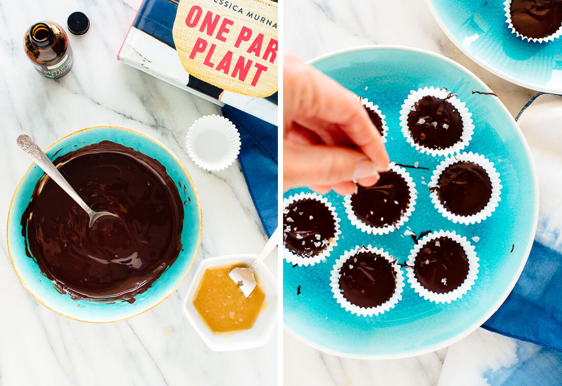 how to make chocolate peppermint cups