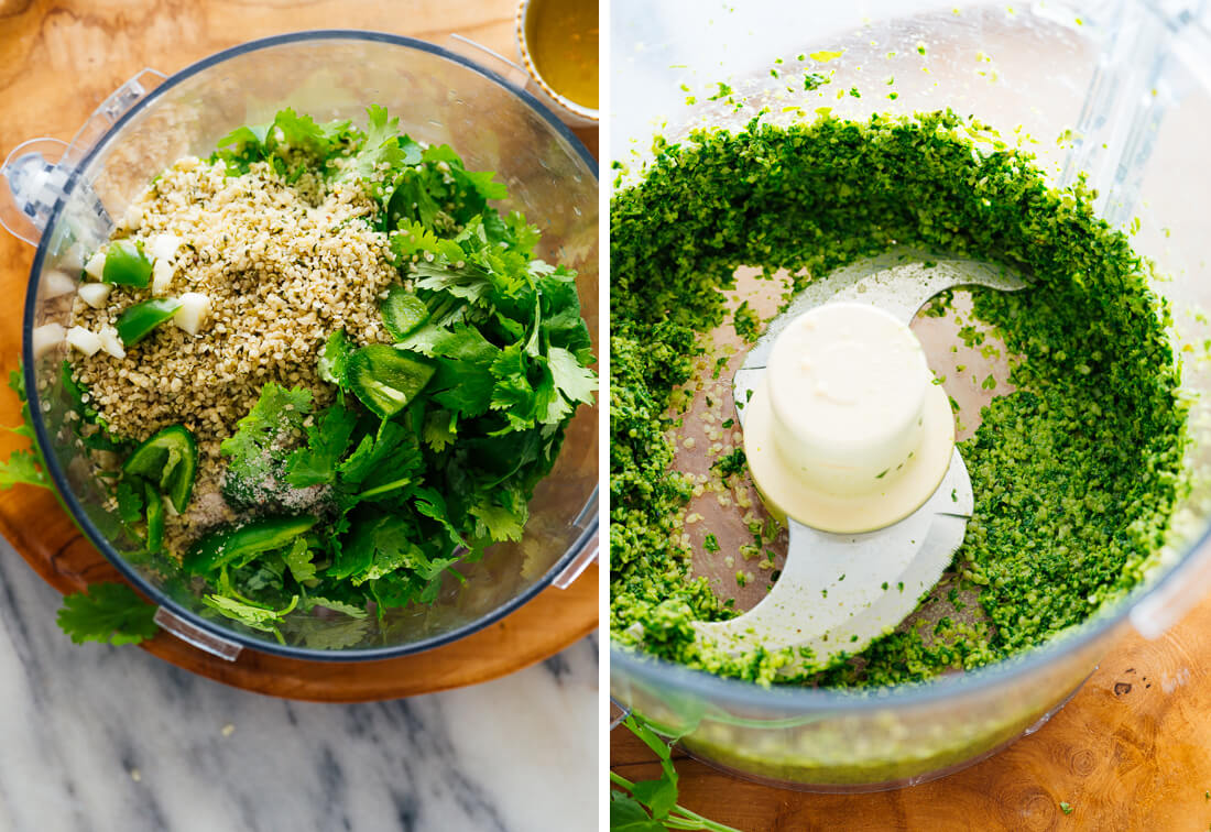 how to make cilantro hemp pesto