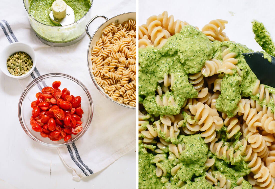 how to make pesto pasta salad