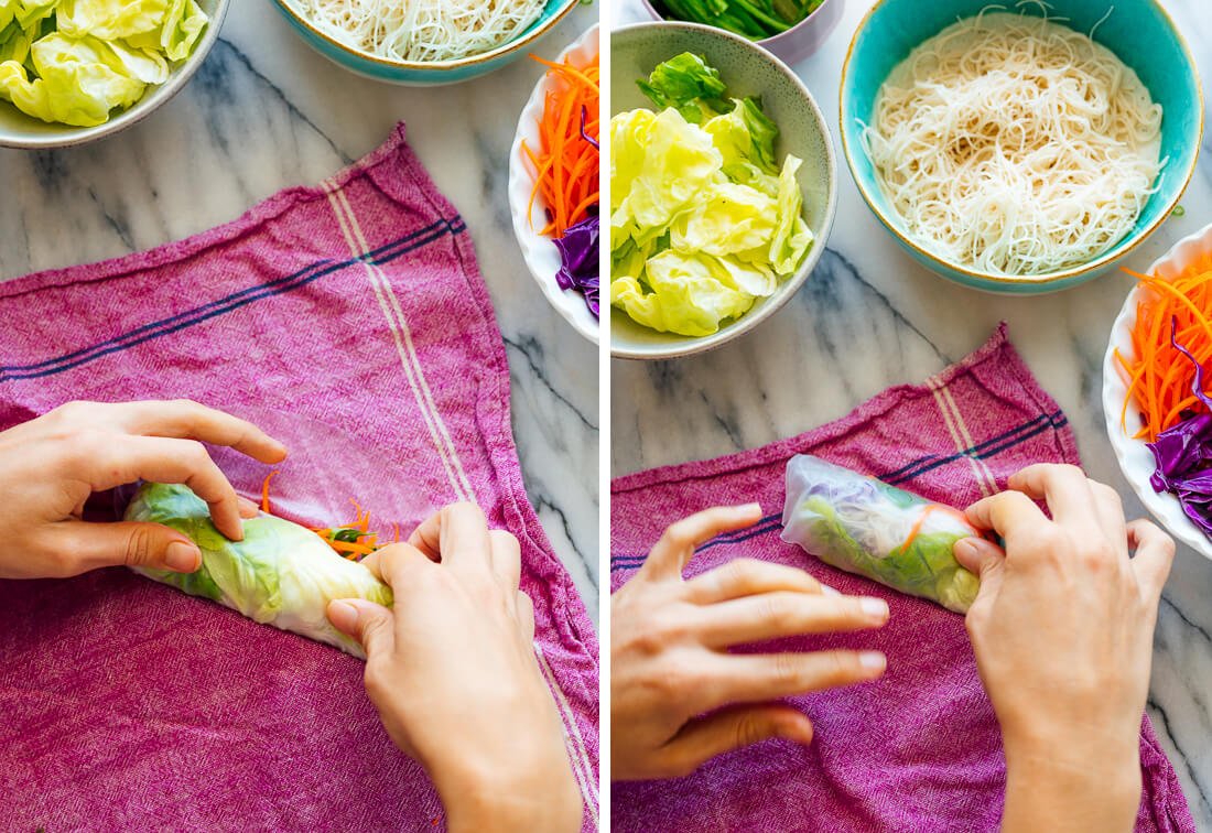 how to make spring rolls (steps 3 and 4)