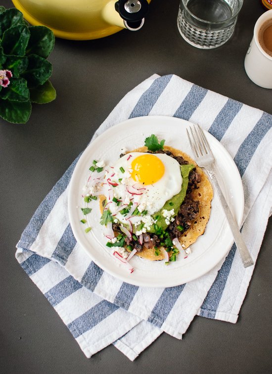 Huevos rancheros with avocado salsa verde - cookieandkate.com