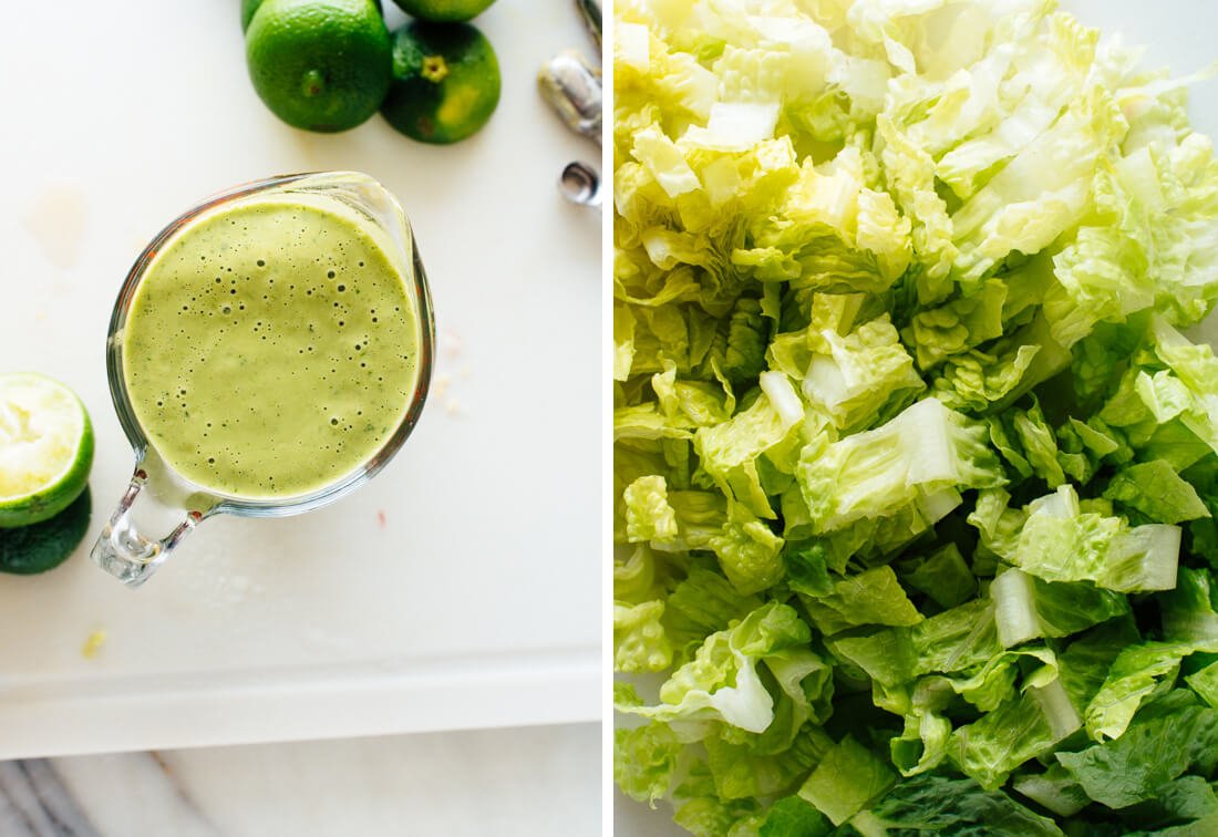 jalapeño dressing and romaine lettuce