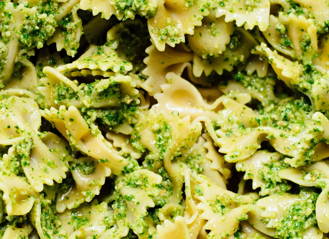 Super fresh jalapeño pesto pasta salad