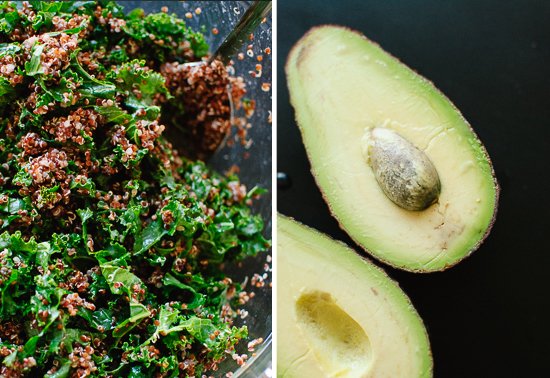 kale, quinoa and avocado