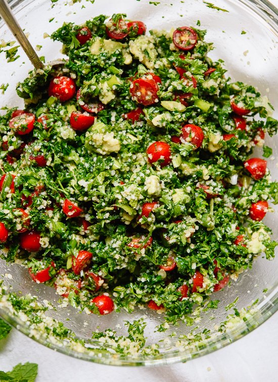 Lebanese tabbouleh recipe (with avocado!) cookieandkate.com