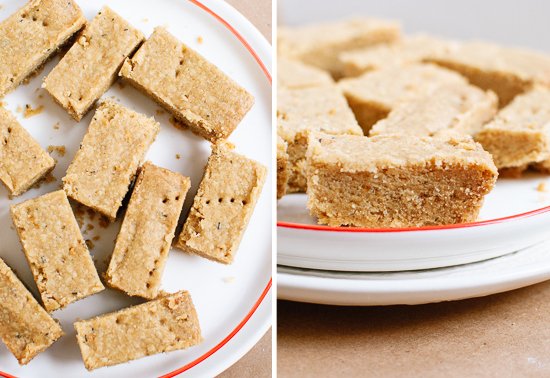 lemon, rosemary and olive oil shortbread close-up