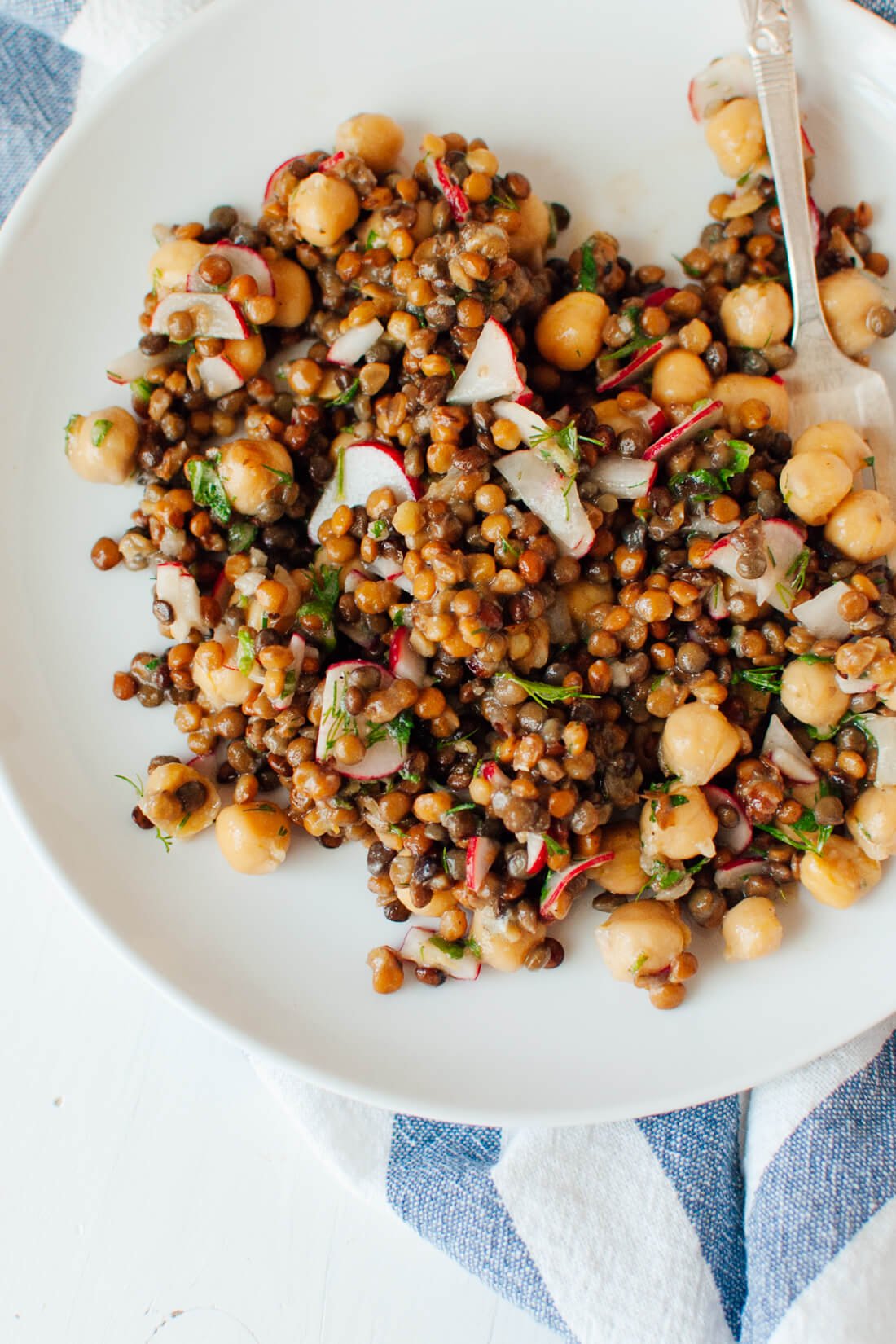 Lentil, chickpea and radish salad recipe