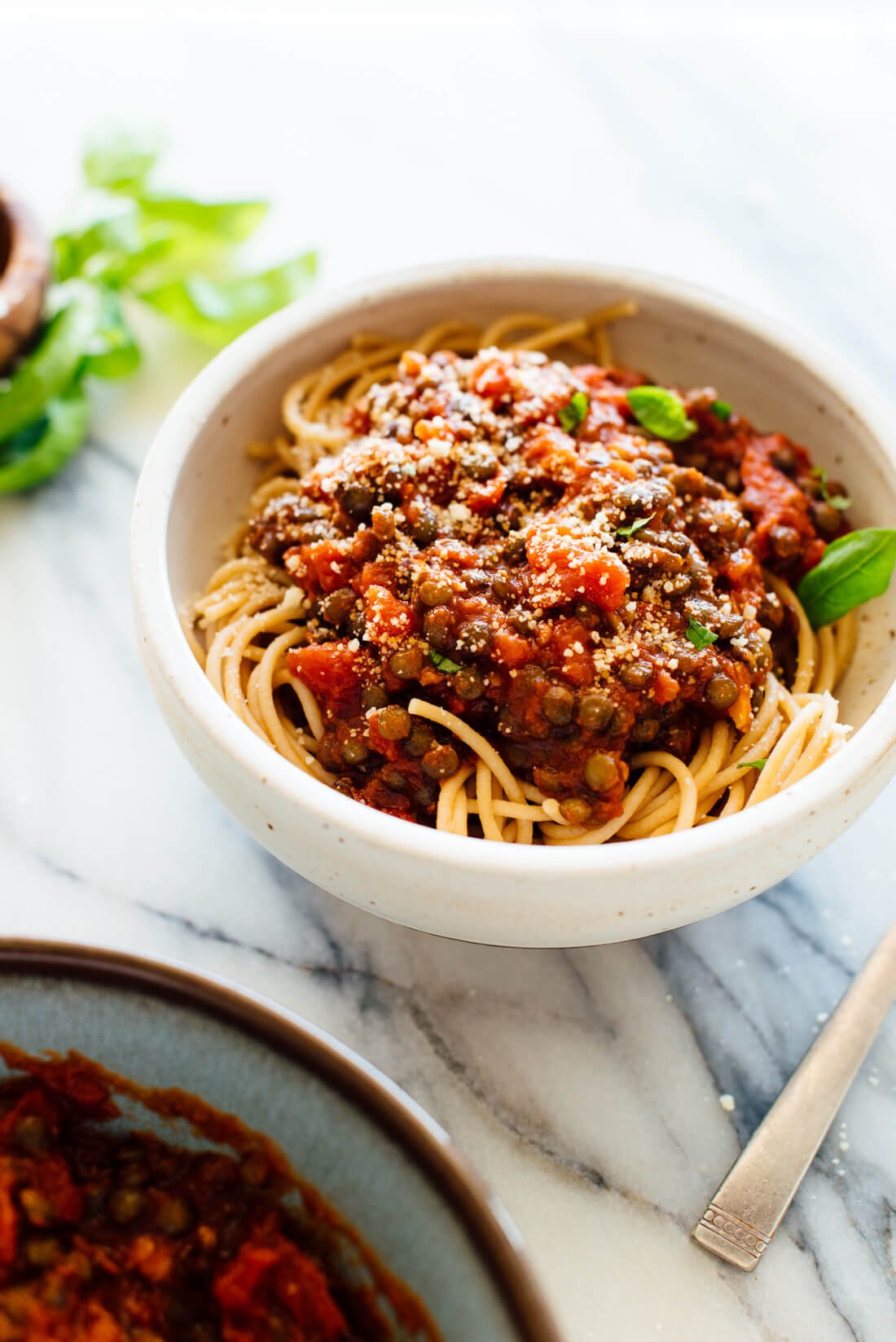 lentils with marinara sauce and pasta recipe