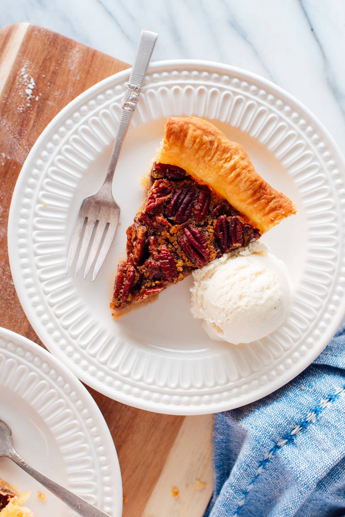 maple pecan pie slice