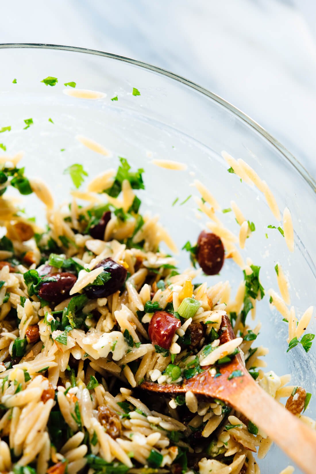 orzo salad recipe close-up