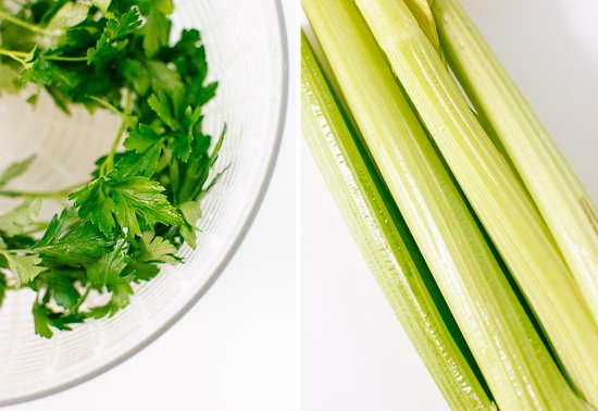 parsley and celery