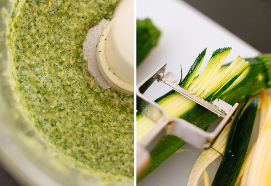 pesto and julienne peeler