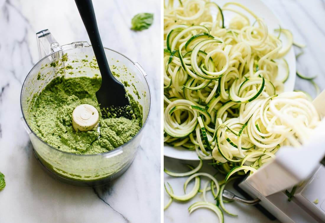 pesto and zucchini noodles