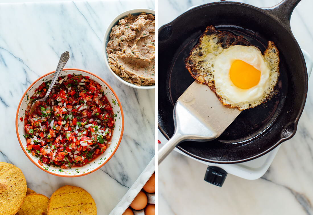 pico de gallo and fried egg