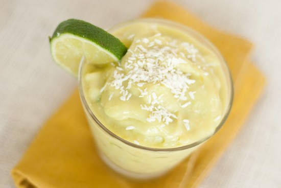 pineapple, coconut, avocado smoothie