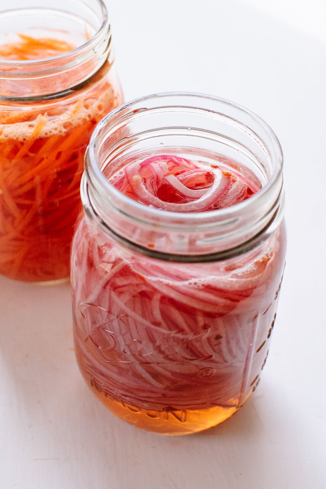 quick pickled onions and carrots