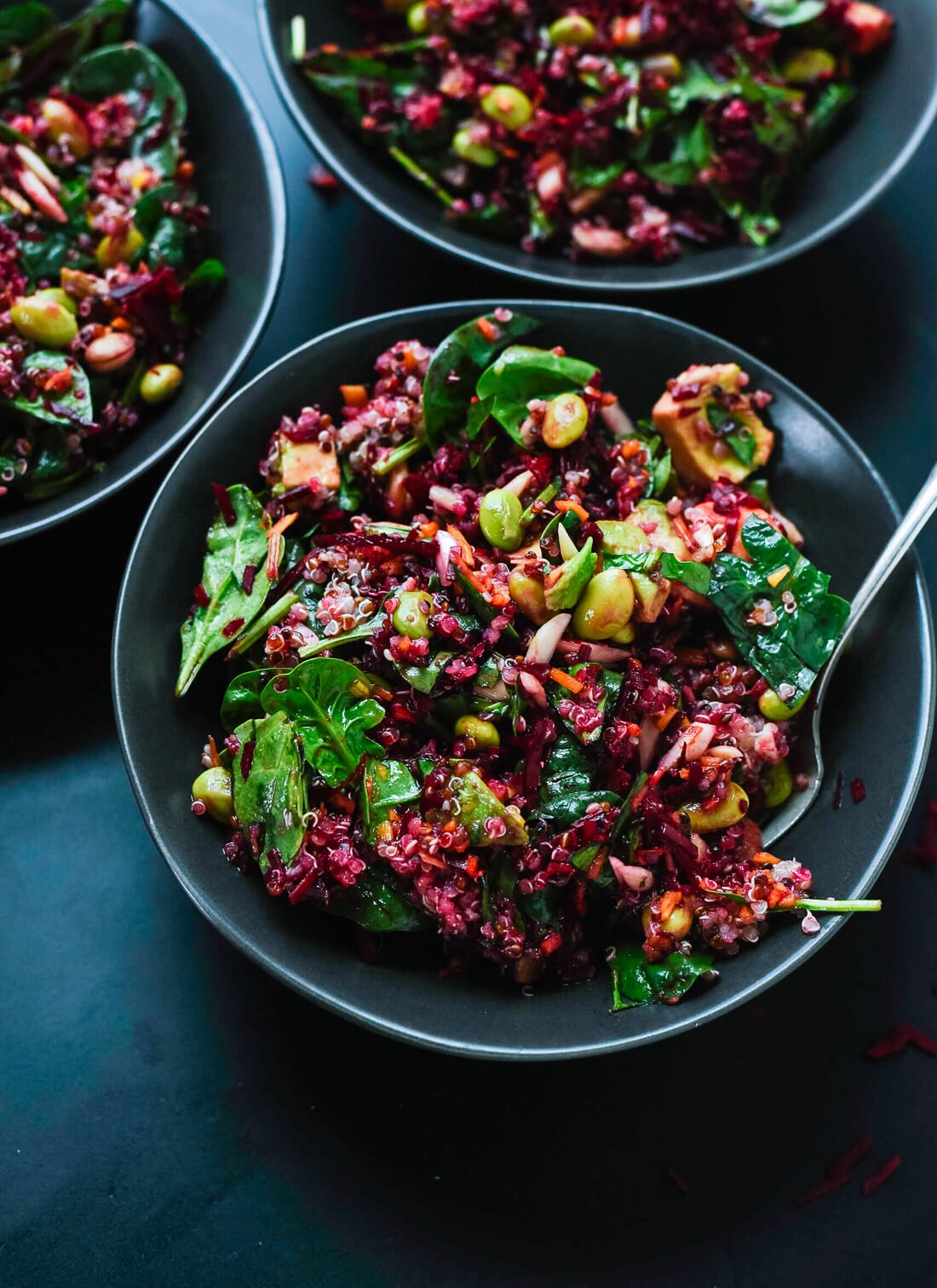 Colorful Beet Salad with Carrot, Quinoa & Spinach