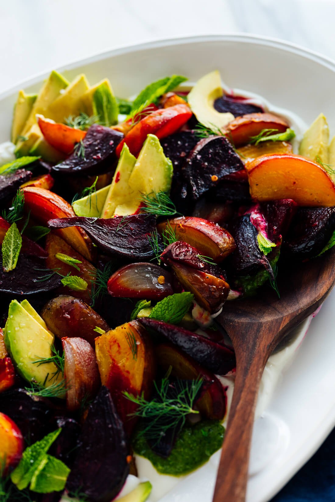 roasted beets with labneh from eat what you want cookbook