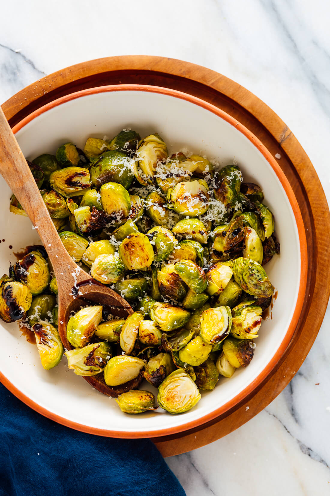 Roasted Brussels sprouts variation with parmesan