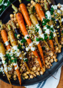 Roasted Carrots with Farro, Chickpeas & Herbed Crème Fraîche