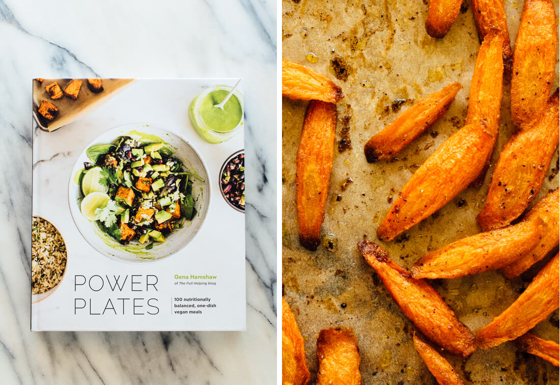 roasted carrots and Power Plates Cookbook