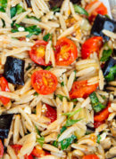 Roasted Eggplant & Tomato Orzo Pasta