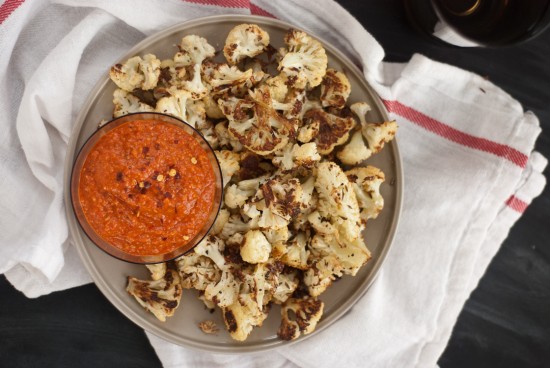 roasted red pepper pesto with roasted cauliflower