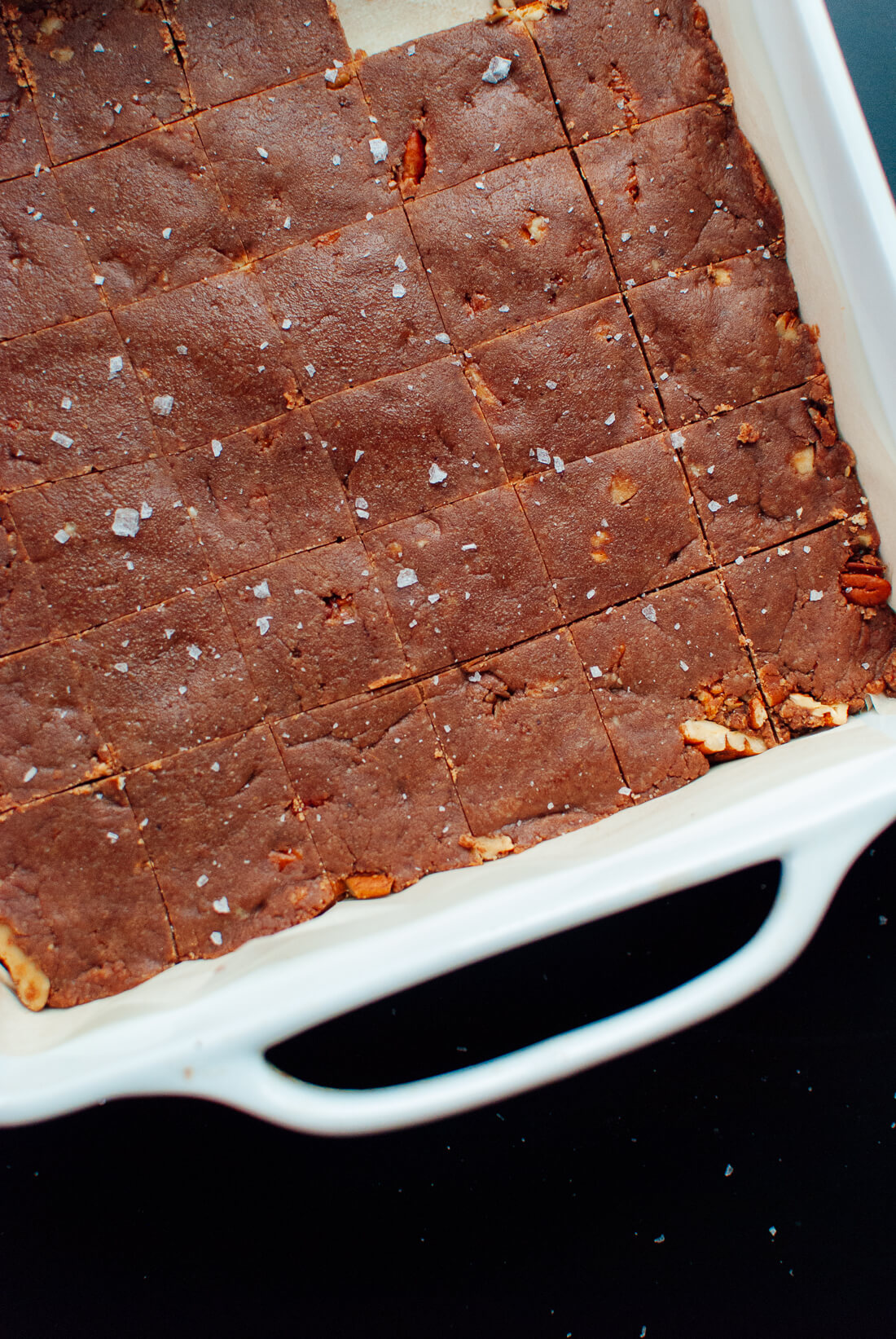 salted oat fudge in pan