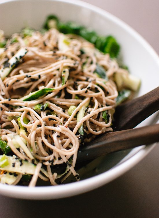 Sesame-ginger and cucumber soba noodles recipe