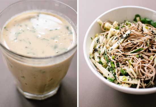 soba noodles with ginger-sesame dressing