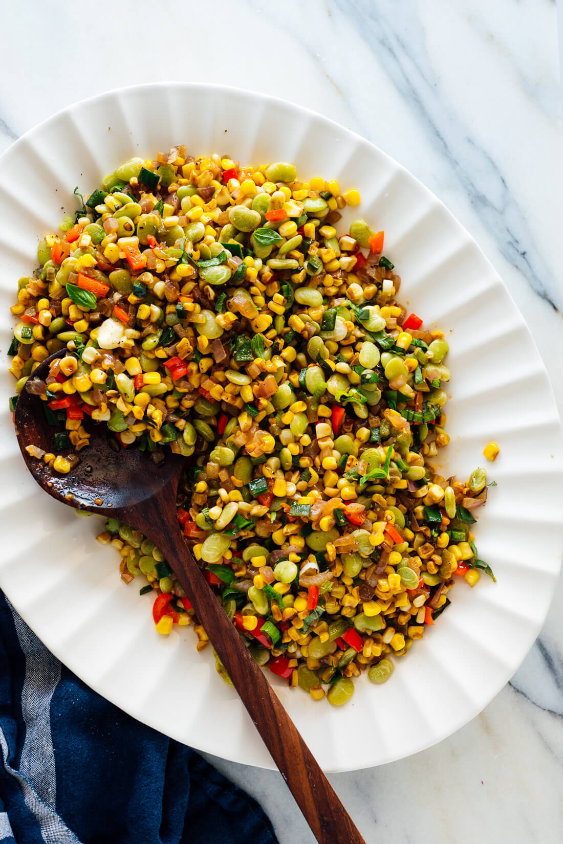 Southern succotash recipe on serving dish