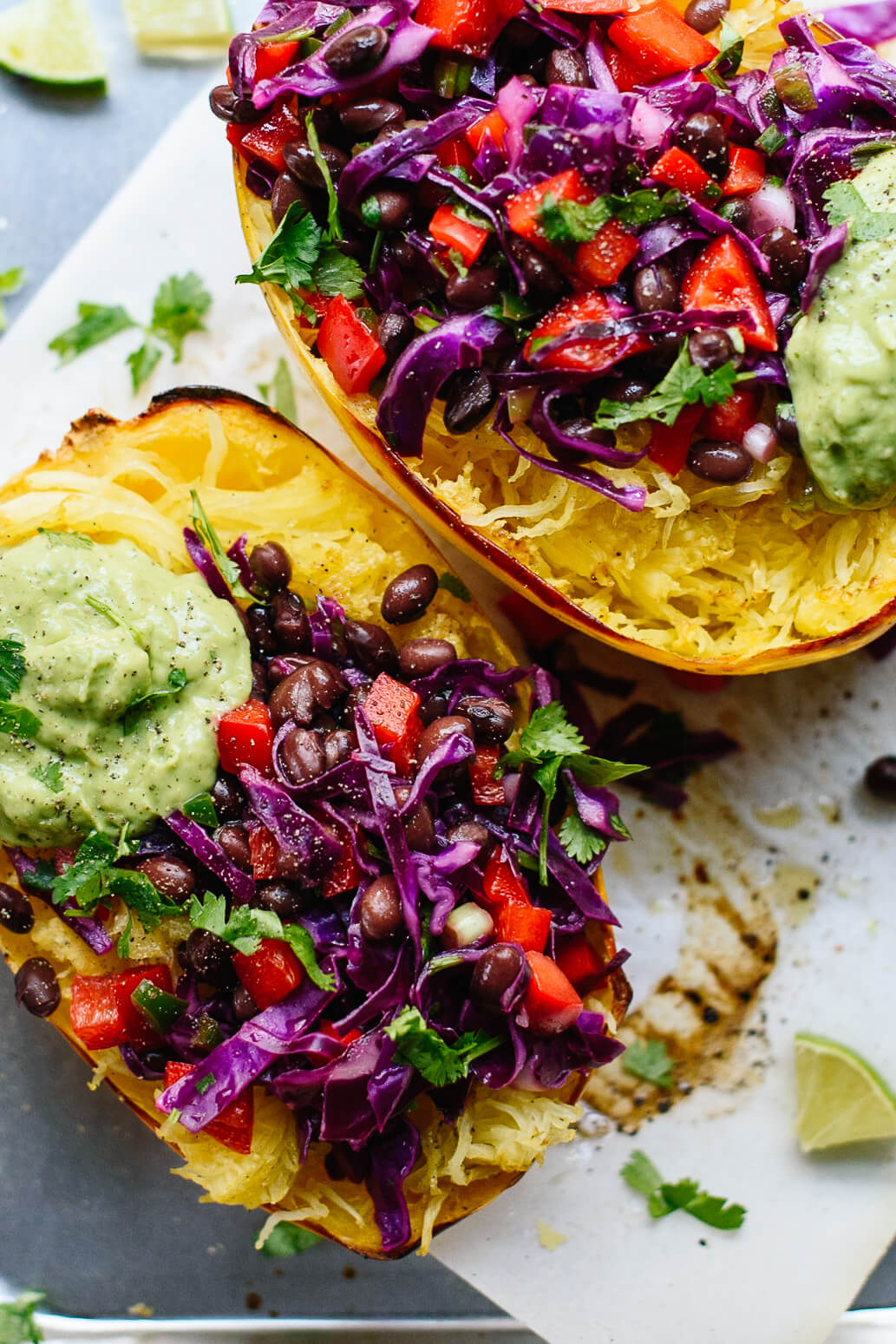 spaghetti squash burrito bowls