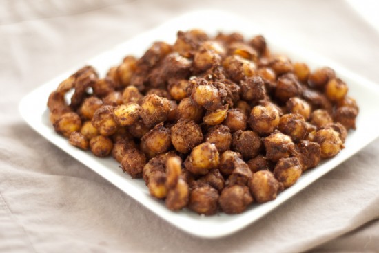 spicy baked chickpeas end result