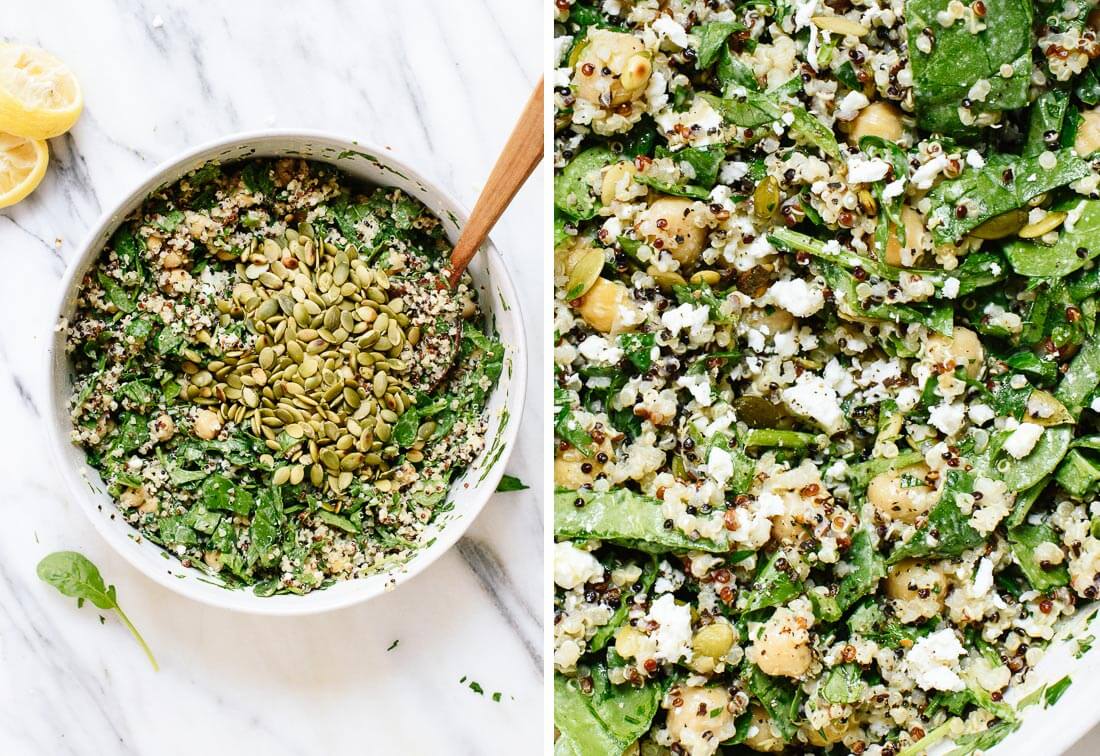 spinach quinoa salad with herbs