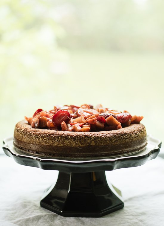 Strawberry-rhubarb almond cake - cookieandkate.com