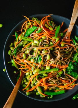 Sugar snap pea and carrot soba noodles recipe