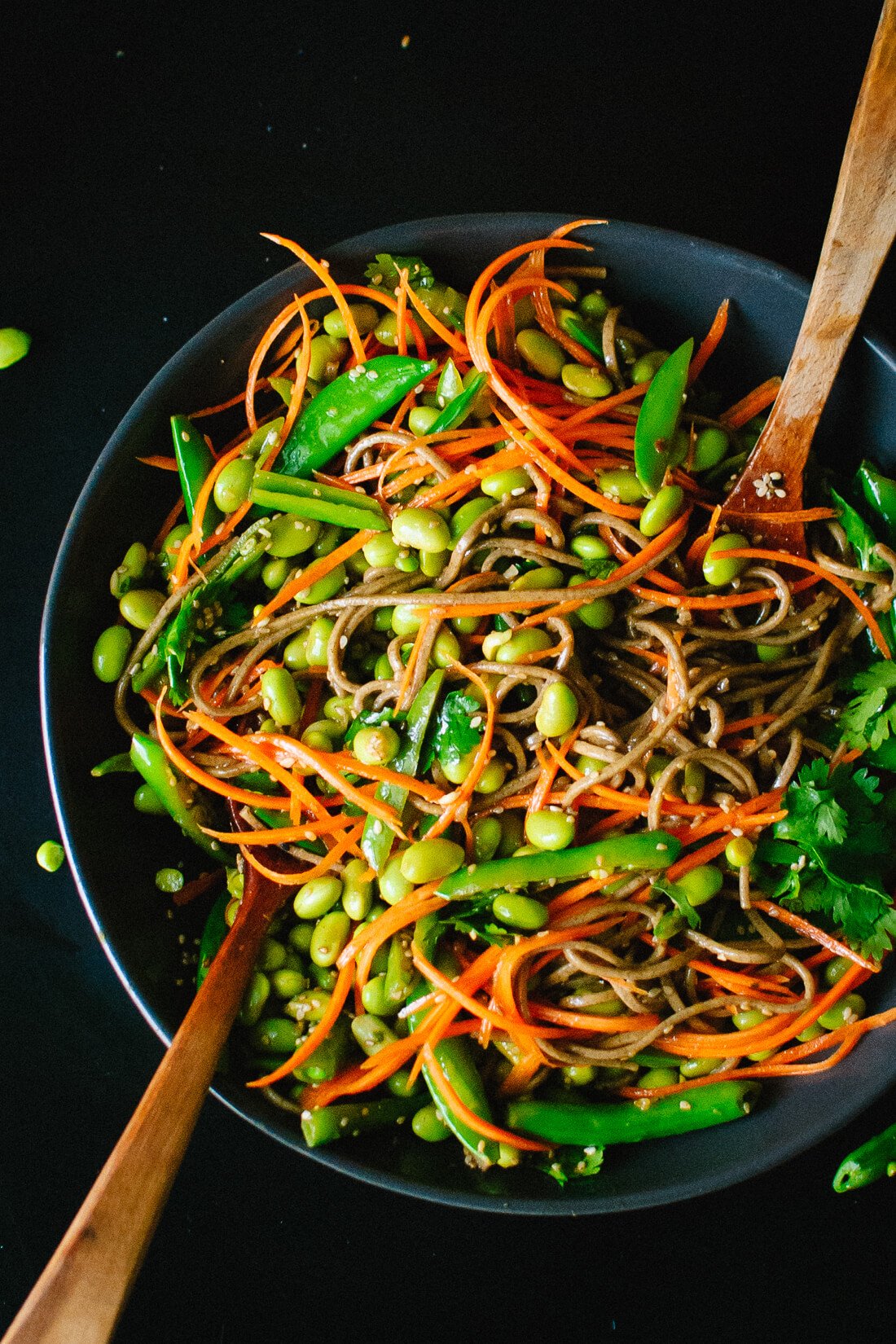 Sugar snap pea and carrot soba noodles recipe