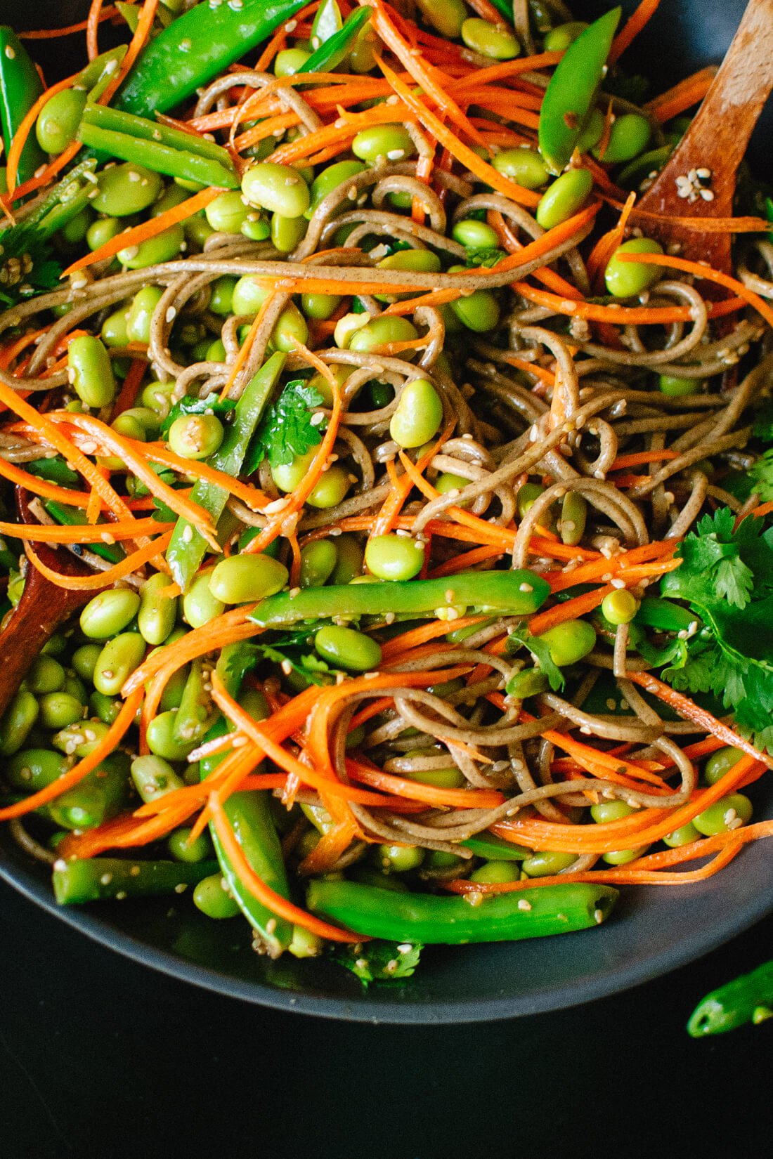 Sugar snap pea and carrot soba noodles recipe