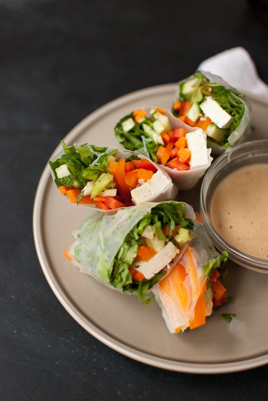 Summer Rolls with Spicy Peanut Sauce