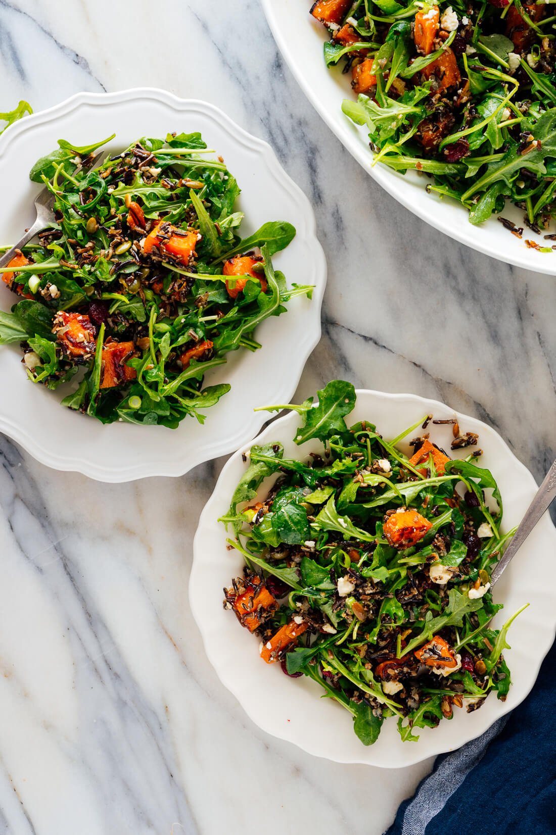 sweet potato, arugula, wild rice salad recipe-1